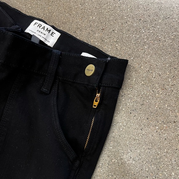 Frame black denim wide leg jean (26) $65 - Picture 3 of 3